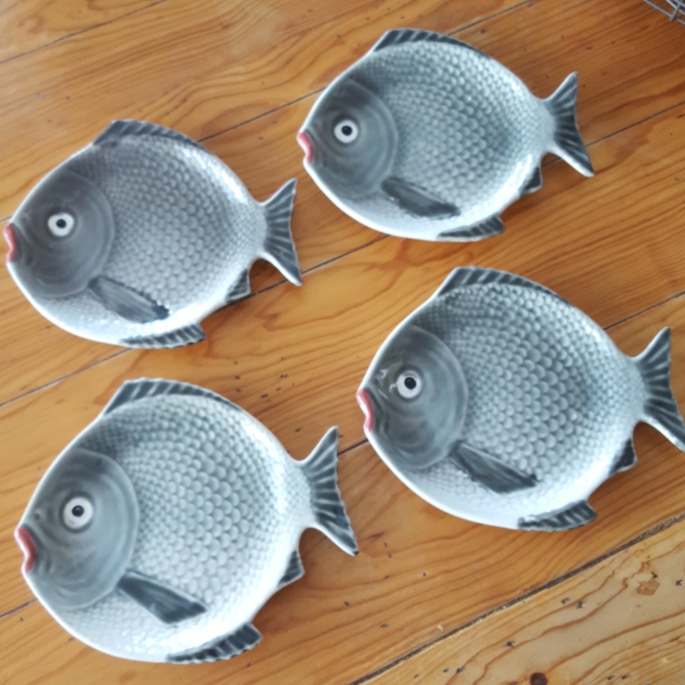 Vintage 70/80's Faiancas Belo Fish Plates